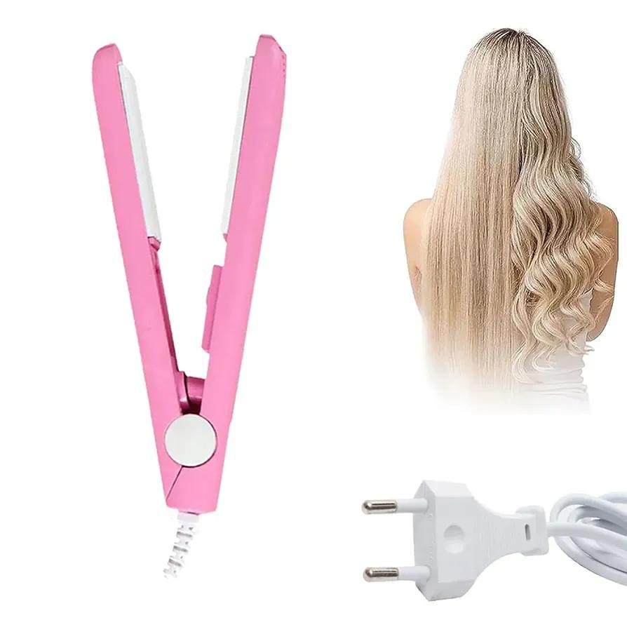 2-in-1 Mini Hair Straightener & Curler – Portable Thermostatic Ceramic Flat Iron
