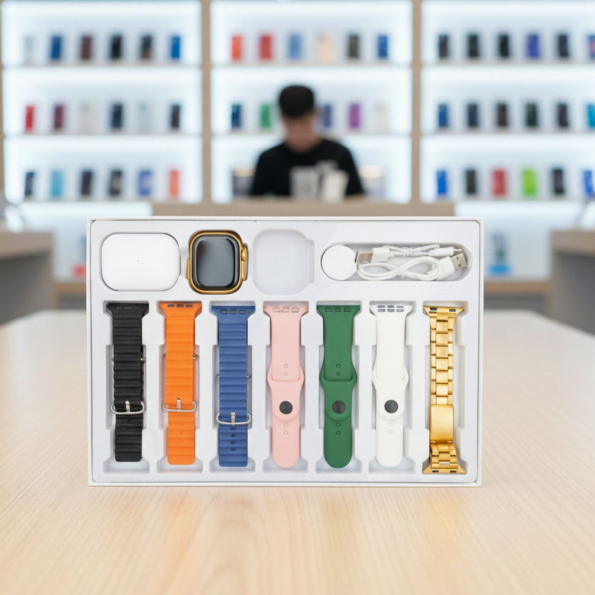 I20 Ultra Max Suit 10 In 1 Smart Watch With Airpods Comfortable Wear Stylish Design For Daily Use And Fashion Needs - Black