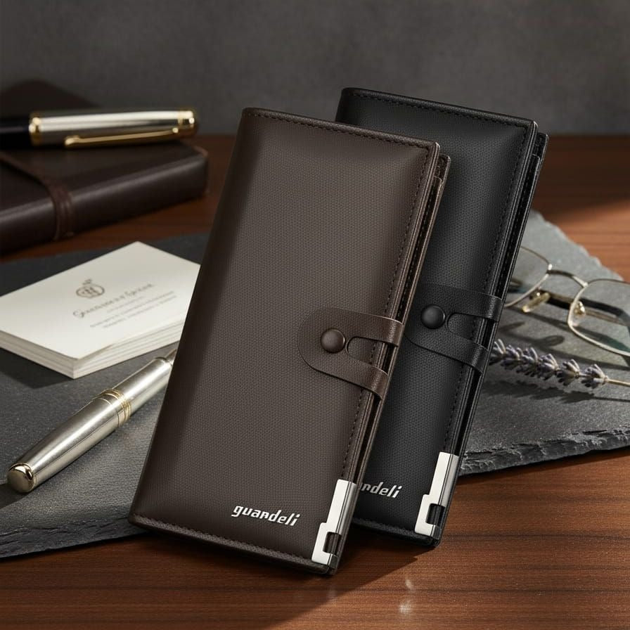 Premium Men's Long Wallet with Mobile Pocket | 10 Card Slots | Cash Pocket