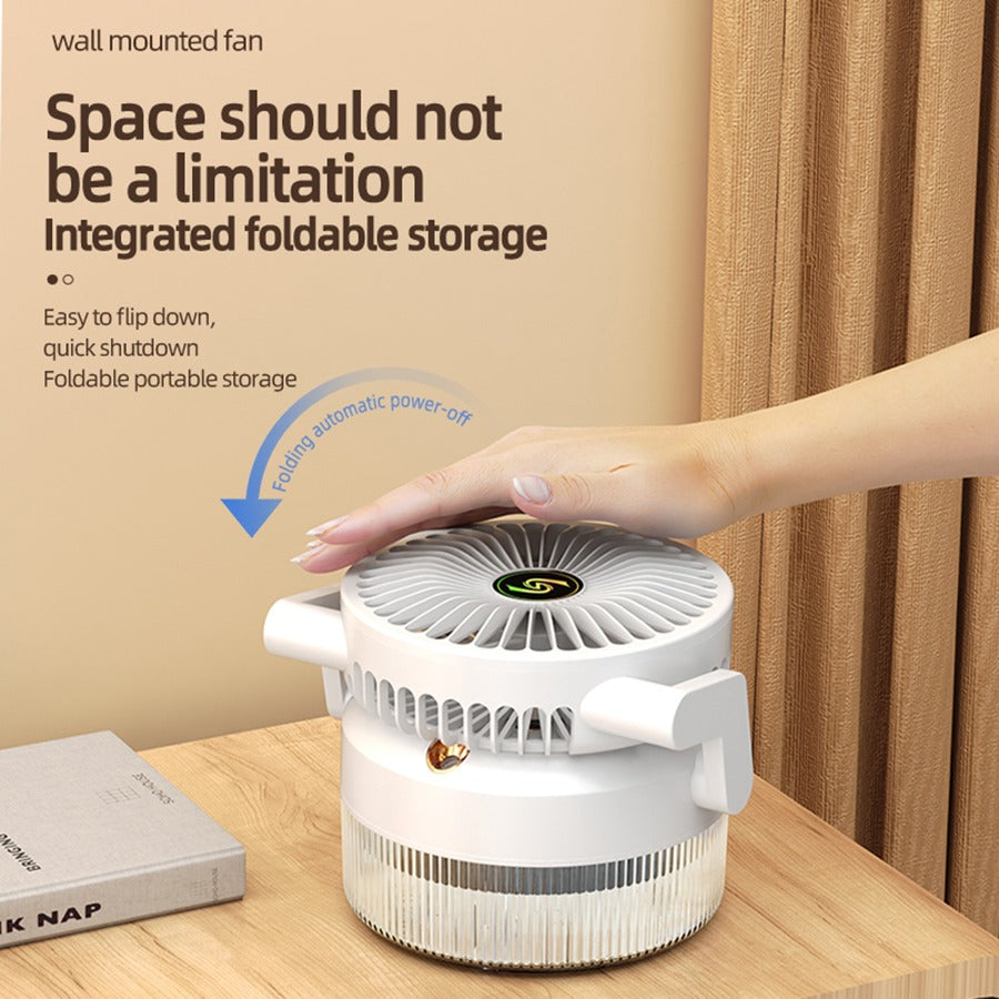 800ML Rechargeable Desktop Humidification Fan Portable Foldable Spray Misting Fan With Blue Light
