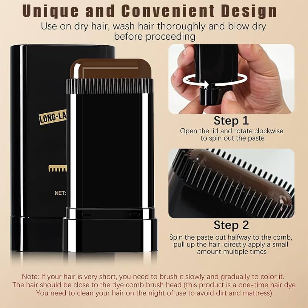 Water And Sweat Proof Hair Comb Dye Long Lasting Easy To Use Safe