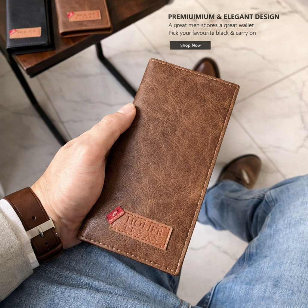 New Design Long Wallet for Men & Women | 12 Card Slots | Half Zip Pocket
