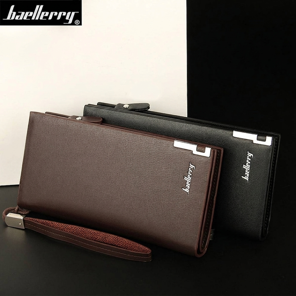Baellerry Long Wallet for Men & Women – Premium Leather Finish, 12 Card Slots