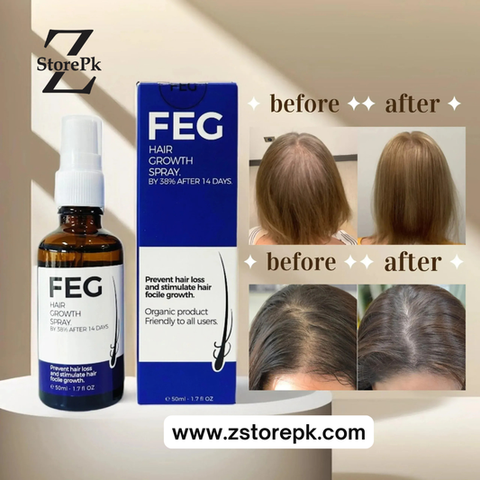 FEG PLUS Hair & Beard Regrowth Spray 50ml – Anti Hair Loss Formula with Minoxidil, Redensyl & Natural Extracts