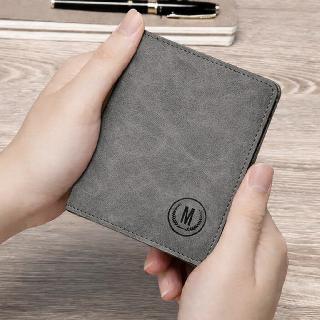 M-Design RFID Wallet | Compact PU Card Holder with Coin Pocket Black