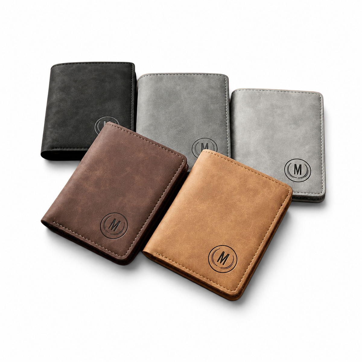 M-Design RFID Wallet | Compact PU Card Holder with Coin Pocket Black
