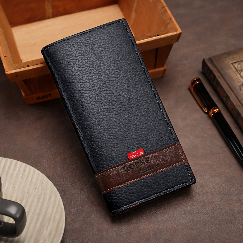 New Design Long Wallet for Men & Women | 12 Card Slots | Half Zip Pocket